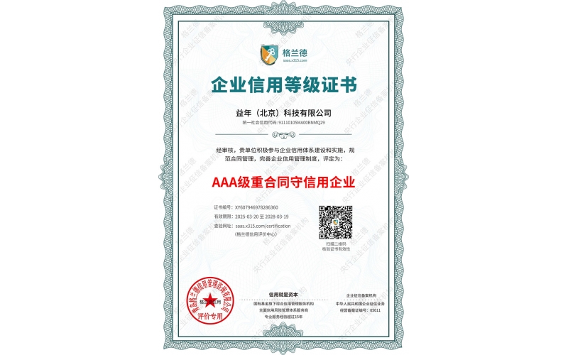 重合同守信用證書